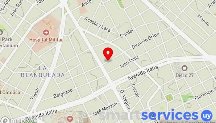 mapa de Grupo Transamerican Servicio de transporte, Servicio de logística en Montevideo
