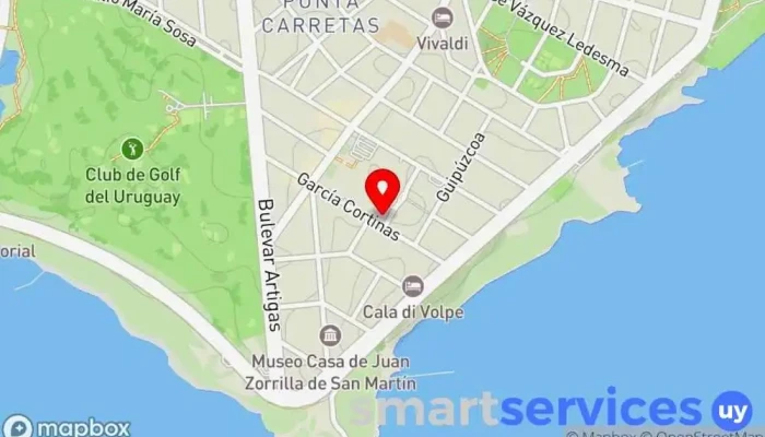 mapa de Hiperviajes Disco Agencia de viajes en Montevideo