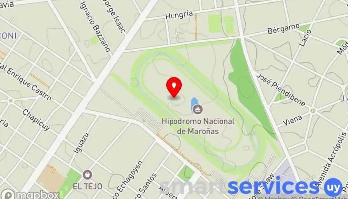 mapa de Hipódromo Nacional de Maroñas Pista de carreras en Montevideo