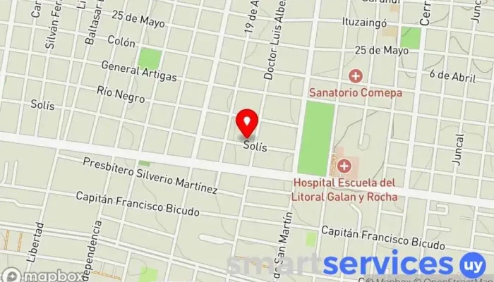 mapa de Hugo Alvarez Servicio Técnico Electricista en Paysandú