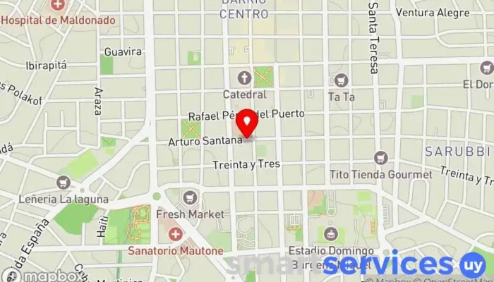mapa de IMPO Agencia Maldonado Oficinas de empresa en Maldonado