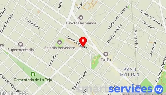 mapa de Inmobiliaria Belvedere Propiedades Agencia inmobiliaria en Montevideo