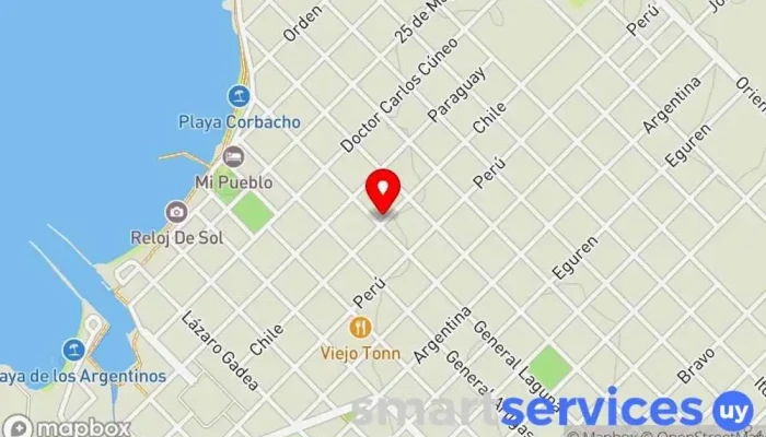 mapa de Inmobiliaria Bevegni Agencia de bienes inmuebles comerciales en Nueva Palmira