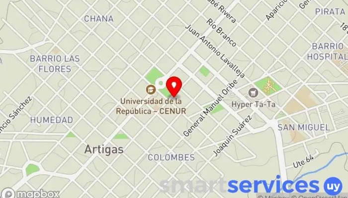 mapa de Inmobiliaria del Litoral Agencia inmobiliaria en Artigas