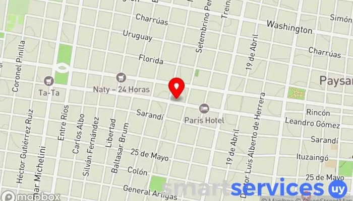 mapa de Inmobiliaria Del Plata Agencia inmobiliaria en Paysandú