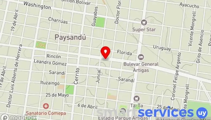 mapa de Inmobiliaria La Porta Paysandú Agencia inmobiliaria en Paysandú
