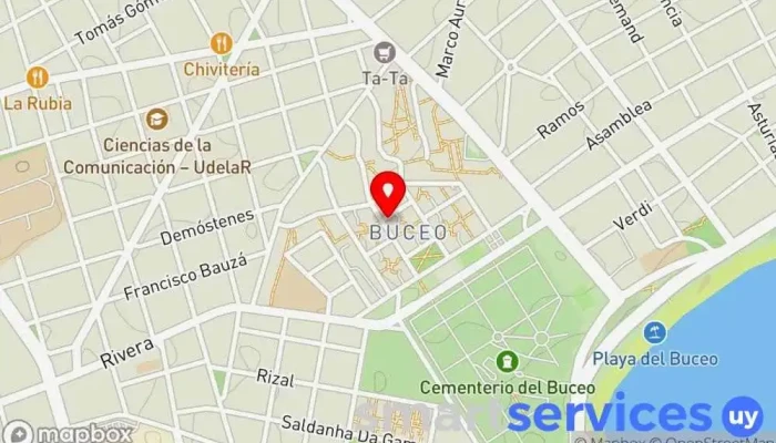 mapa de Inmobiliaria Mas Buceo Agentes inmobiliarios en Montevideo