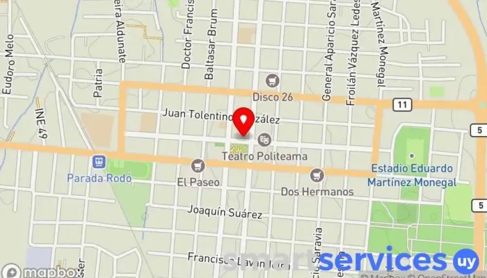 mapa de Intendencia de Canelones Oficina de gobierno local en Canelones