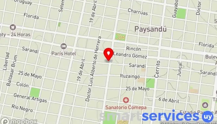 mapa de Intendencia Departamental de Paysandu Oficinas de empresa en Paysandú