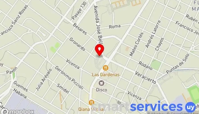 mapa de Intercambiador Belloni Anden Nro. 2 Bus stop en Montevideo