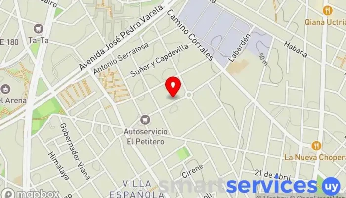 mapa de Intertur Taller Agencia de viajes en Montevideo