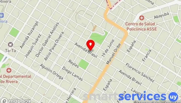 mapa de ITAPÍ Transportes Empresa de transporte por camión en Rivera