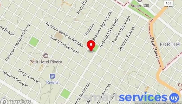 mapa de Jefatura de Policía de Rivera Policía en Rivera