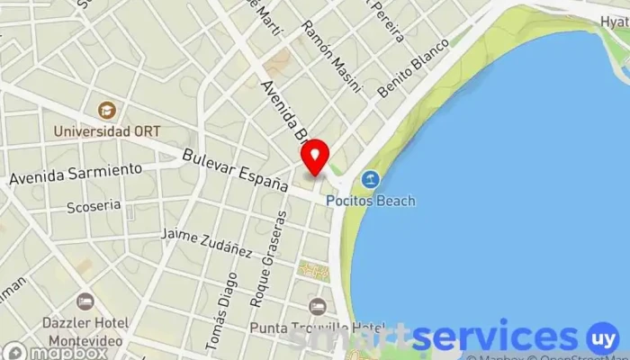mapa de Jetmar Viajes - Benito Blanco Agencia de viajes en Montevideo
