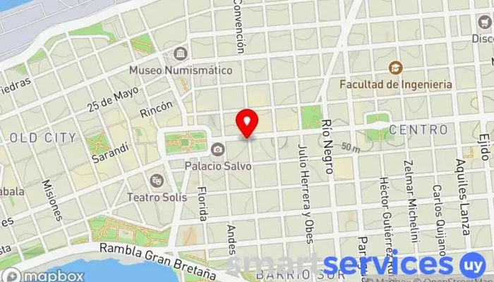 mapa de Jetmar Viajes - Centro Agencia de viajes en Montevideo