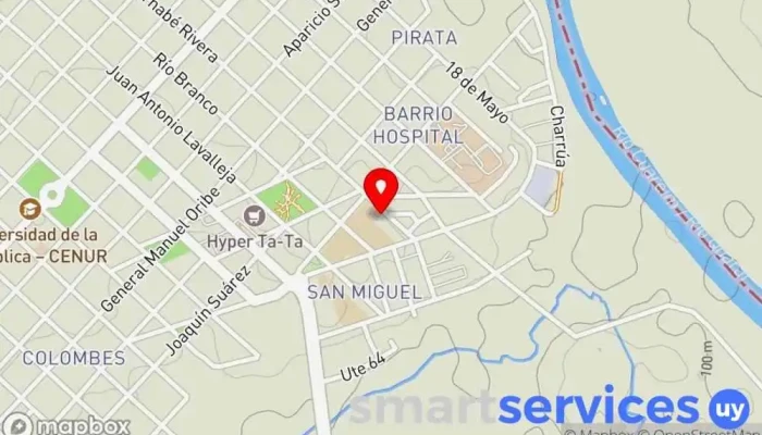 mapa de Jota Ele viajes - COTABU Servicio de transporte en Artigas