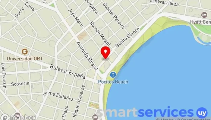 mapa de Juan Benito Blanco y José Marti Bus stop en Montevideo