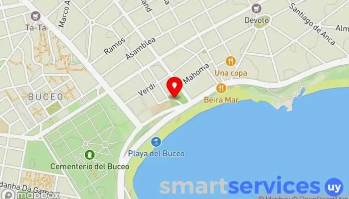 mapa de Juan M Espinosa y Terminal Buceo Bus stop en Montevideo