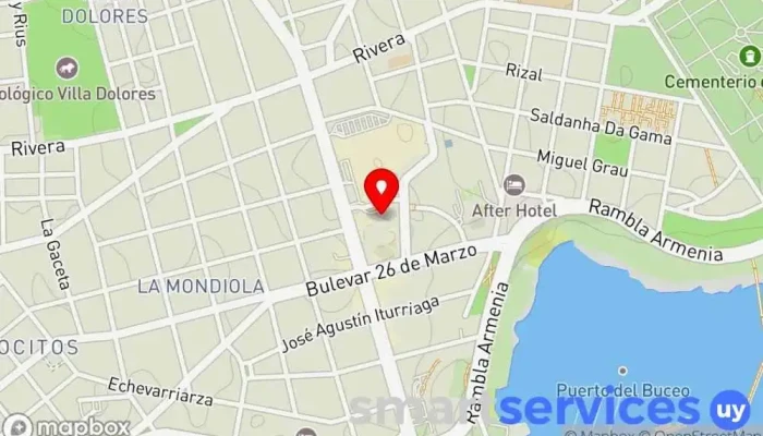 mapa de KORDENADA 36 Agencia de marketing, Agencia de publicidad, Institución educativa, Diseñador de sitios web en Montevideo