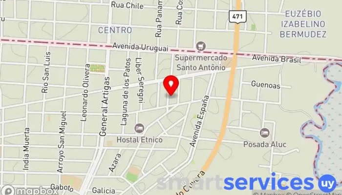 mapa de La Nave Cargo Postal CHUY Oficina de correos en Chuy