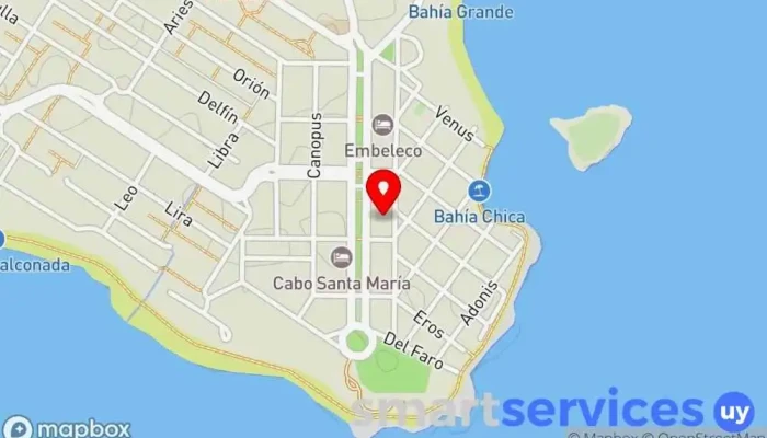 mapa de La paloma Rocha uruguay Atracción turística en La Aguada y Costa Azul