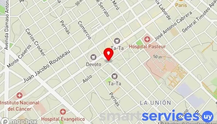mapa de La Unión  en Montevideo