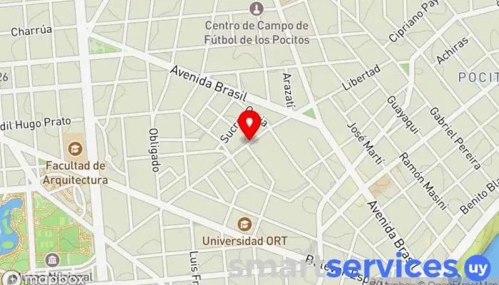 mapa de Libertad y Trabajo  en Montevideo