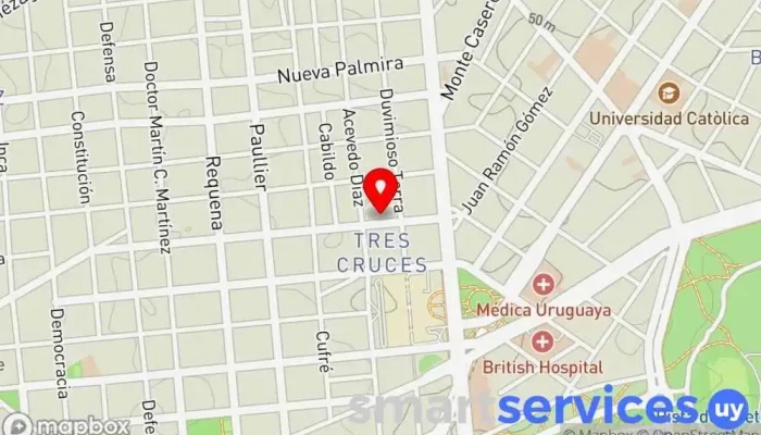 mapa de Life Tres Cruces Gimnasio en Montevideo
