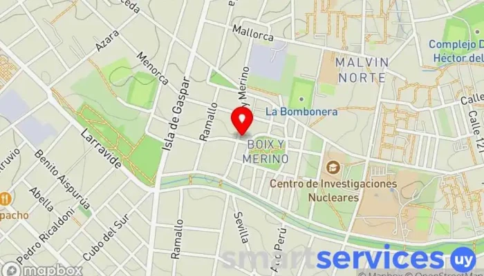 mapa de Limpieza de alfombras Servicio de conserjería en Montevideo
