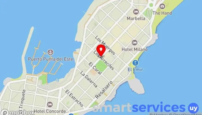 mapa de Mango surf Agencia de viajes en Punta del Este