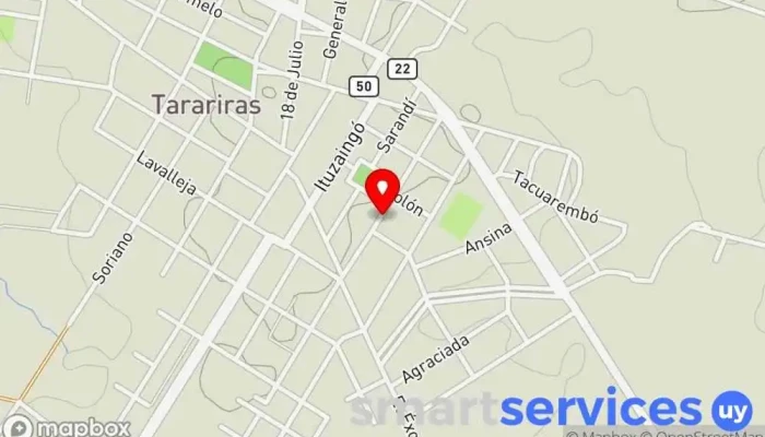 mapa de Mapfre Tarariras Compañía de seguros en Tarariras