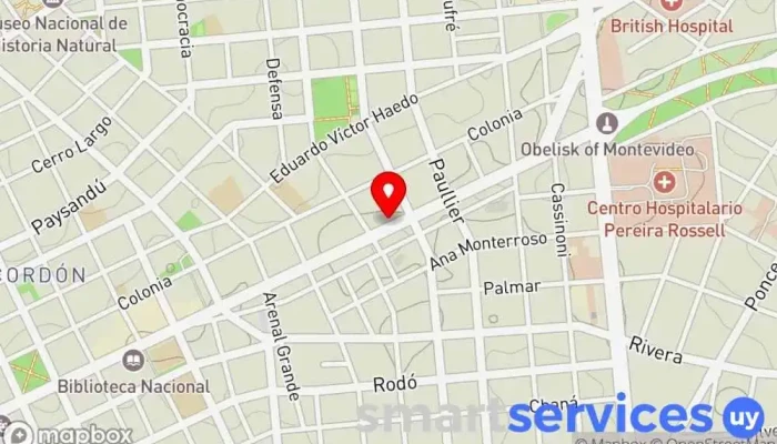mapa de Marca De La Memoria - Del Ex Cine Cordón Lugar de interés histórico en Montevideo