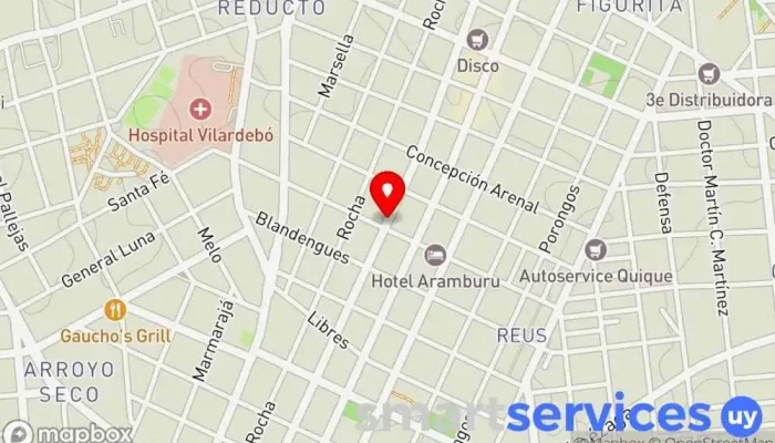 mapa de Marcelino Sosa y Domingo Aramburu Bus stop en Montevideo