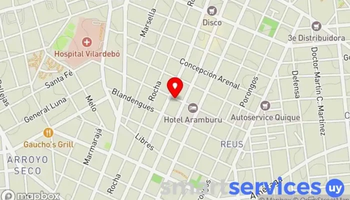 mapa de Mega Herrajes Ferretería en Montevideo