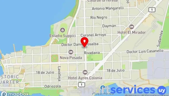 mapa de Mega Tour Agencia de viajes en Col. del Sacramento