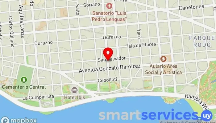 mapa de Minas y San Salvador  en Montevideo