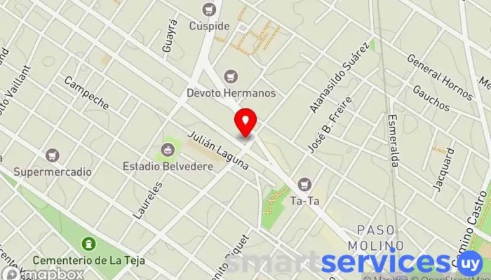 mapa de Ministerio de Trabajo Oficina de la Administración en Montevideo