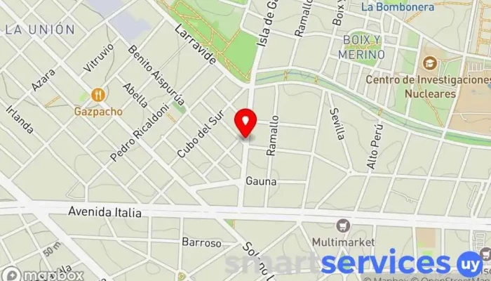 mapa de Minnesota y Alfonso Rodriguez Castelao Bus stop en Montevideo