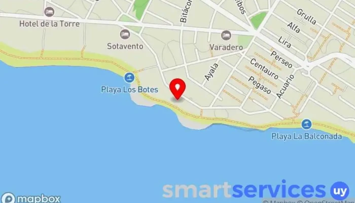 mapa de Mirador COLA DE BALLENA Atracción turística en La Paloma