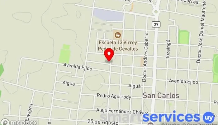 mapa de Mirtrans Tiempost San Carlos Oficina de correos en San Carlos