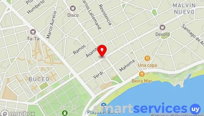 mapa de More Buceo Urbanización en Montevideo