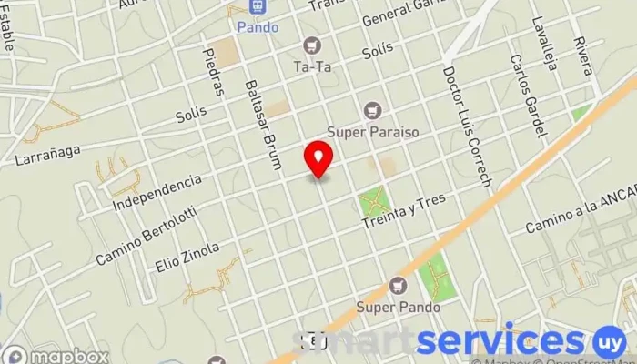 mapa de MTSS Oficina de empleo en Pando