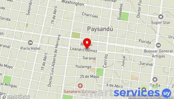 mapa de MTSS Oficina de Trabajo  en Paysandú