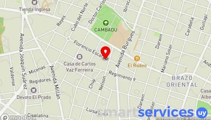 mapa de Ñ Cine en Montevideo