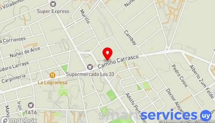 mapa de Neumáticos Carrasco - Gomería Tienda de neumáticos, Taller de revisión de automóviles en Montevideo