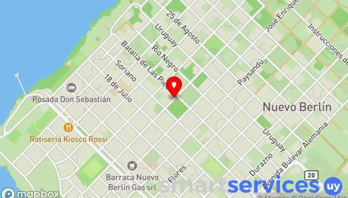 mapa de Nuñez Neumaticos Fray Bentos Taller de revisión de automóviles en Fray Bentos