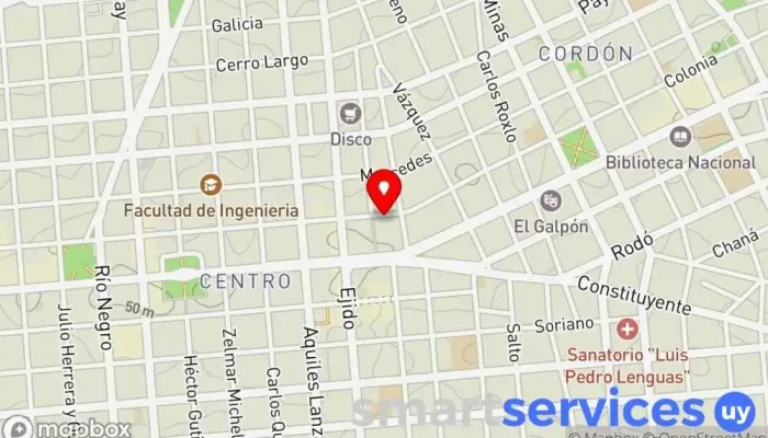 mapa de OCA Banco en Montevideo