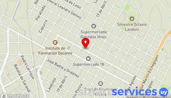 mapa de Oficina de Turismo, Paseo de los Artesanos Centro de información turística en Durazno