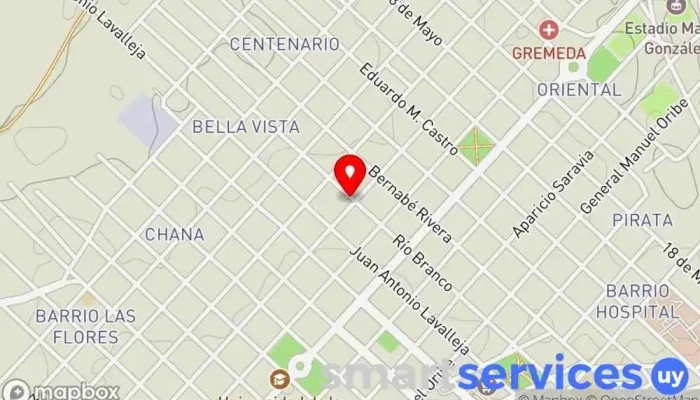 mapa de Olivera Automotores (Artigas) Agencia de registro de automóviles en Artigas
