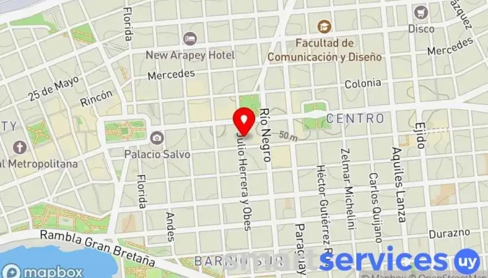 mapa de Optica Carrau Óptica, Proveedor de lentes de contacto, Optometrista, Tienda de gafas de sol en Montevideo